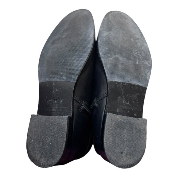 Tory Burch Wyatt Boots Over the Knee 7.5 Black Leather OTK Stretch Back - Picture 7 of 10